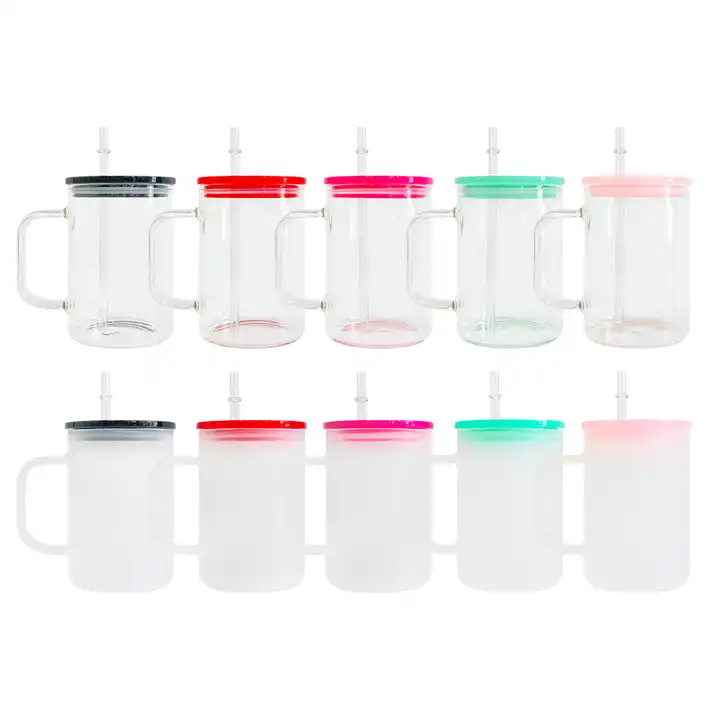 Chinese Warehouse 15oz Sublimation Clear/Frosted Glass Mug