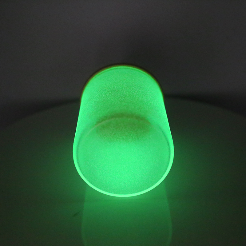 Chinese Warehouse 6oz Frosted Clear Glow in the Dark Sublimation Glass Candle Jar With Wooden Lid