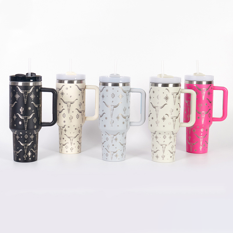 CHINESE WAREHOUSE 40oz Colorful Bull-head Travel Tumbler