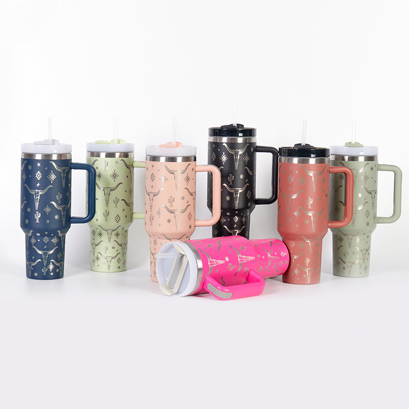 CHINESE WAREHOUSE 40oz Colorful Bull-head Travel Tumbler