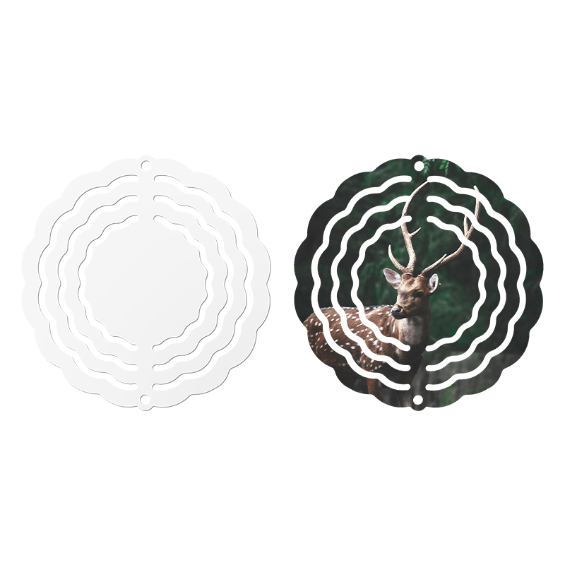 CHINESE WAREHOUSE 3 inches Aluminum Sublimation Blank Wind Spinner