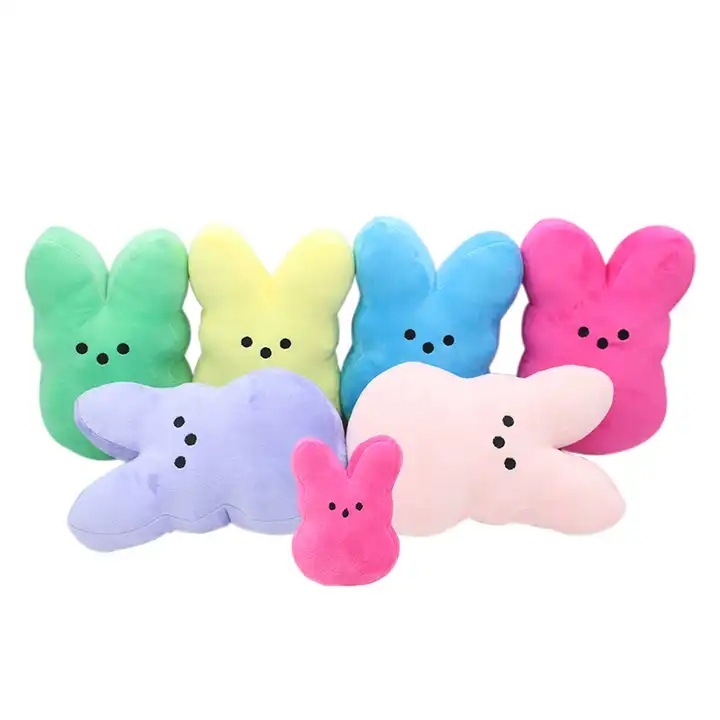 CHINESE WAREHOUSE Easter Solid Color and Gradient Color Bunny Peeps