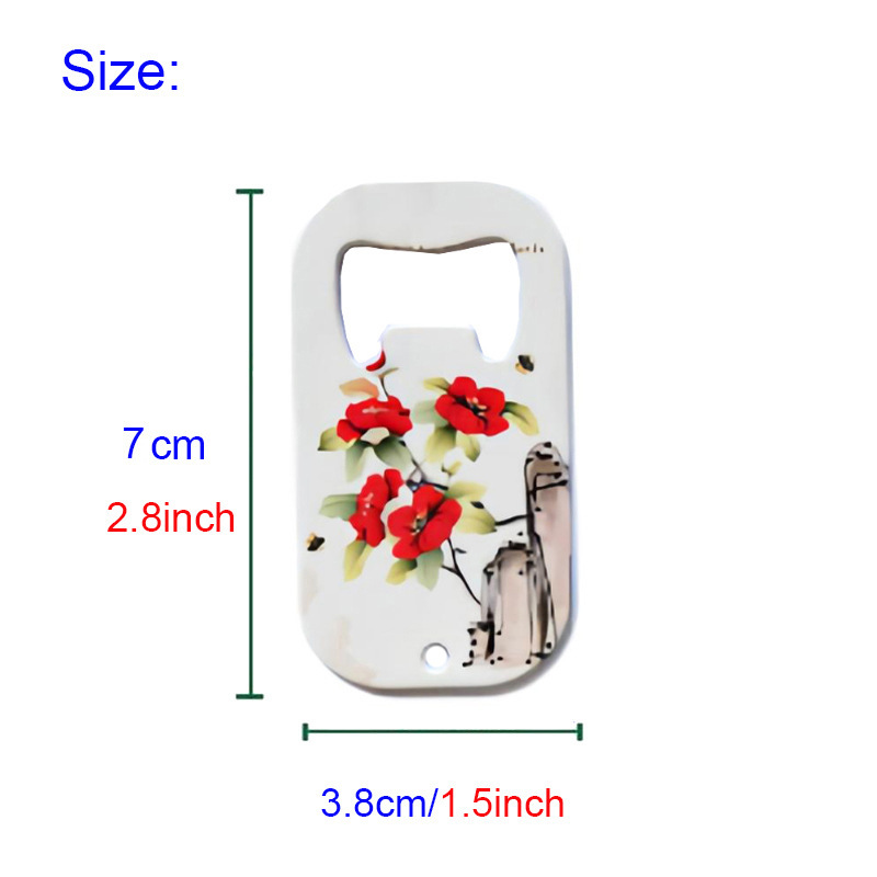 CHINESE WAREHOUSE Double-sided Metal Sublimation Blank Bottle Opener