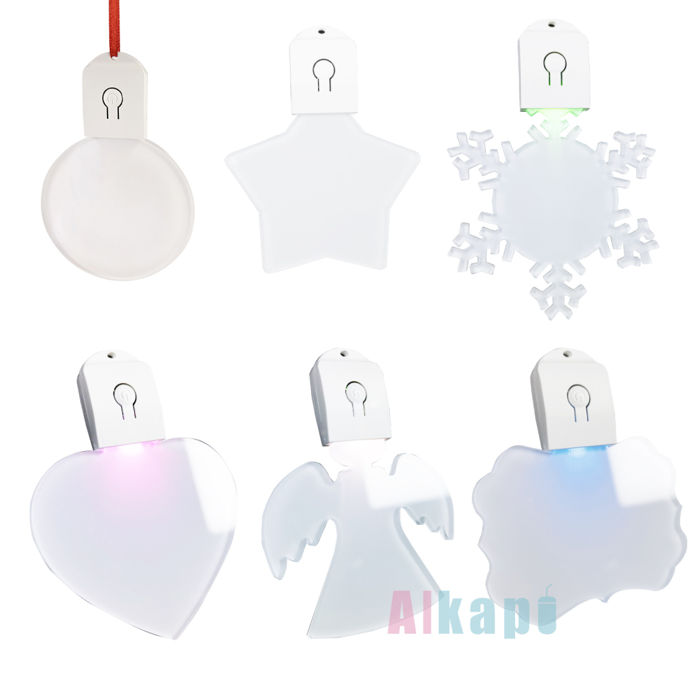 CHINESE WAREHOUSE Sublimation Christmas Decorations LED Lamp With Battery