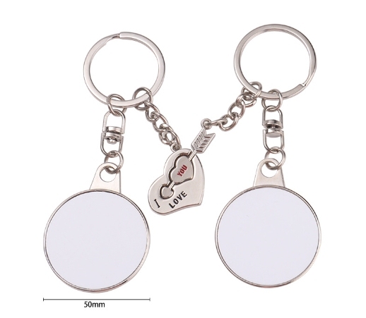 CHINESE WAREHOUSE Valentine's Day A Pair Heart Sublimation Blank Keychain