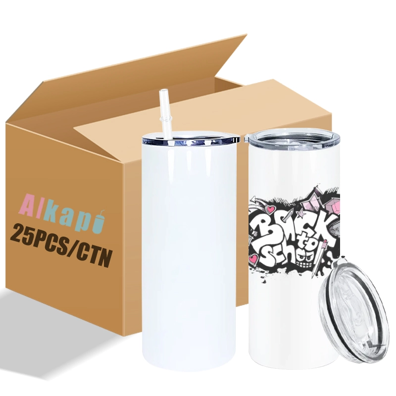 USA RTS 15oz Sublimation Blank Straight Tumbler With Plastic Straw