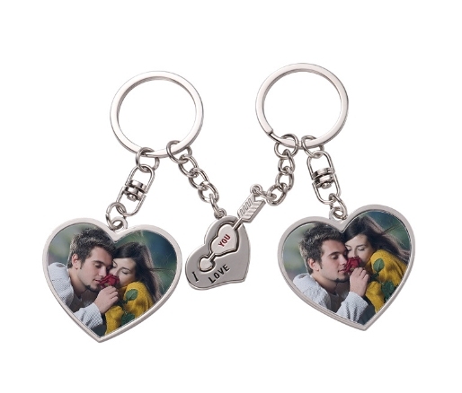 CHINESE WAREHOUSE Valentine's Day A Pair Heart Sublimation Blank Keychain