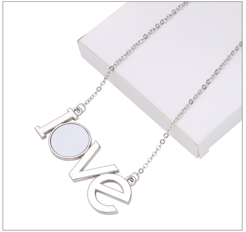 CHINESE WAREHOUSE Valentine's Day LOVE Sublimation Blank Necklack