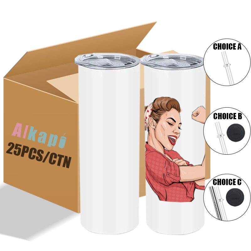 USA RTS 20oz sublimation Blank straight tumbler (Three Choice Of Accessories)