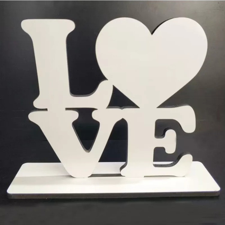 CHINESE WAREHOUSE MDF Sublimation LOVE-shaped Ornament