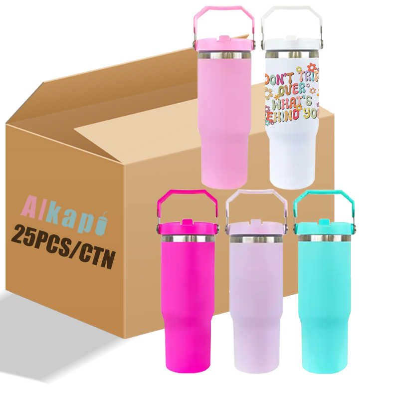 USA RTS 30oz Sublimation V1 colorful matte tumbler with handle