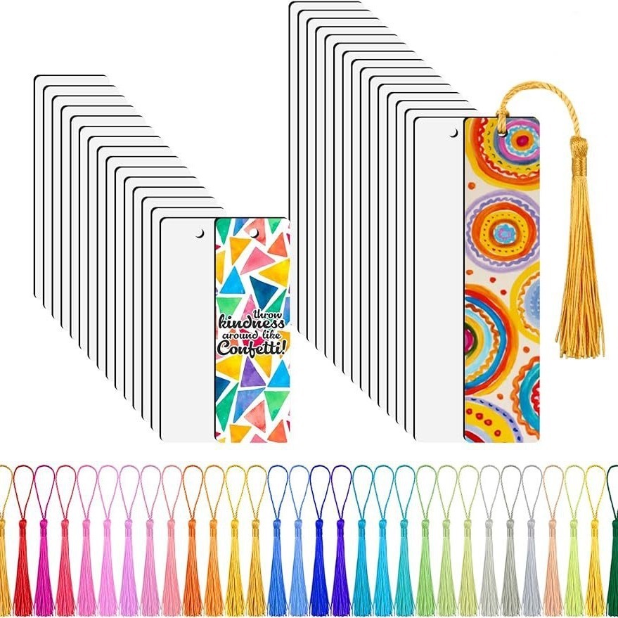 CHINESE WAREHOUSE Sublimation Bookmark with Tassel