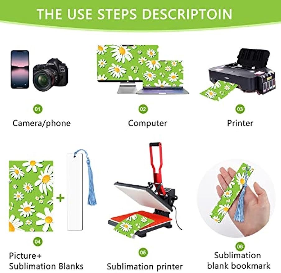 CHINESE WAREHOUSE Sublimation Bookmark with Tassel
