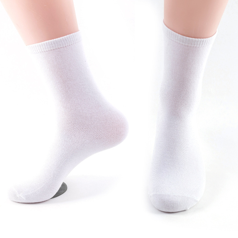 CHINESE WAREHOUSE Sublimation White Blank Printing Crew Polyester Cotton Socks Mix Style And Size