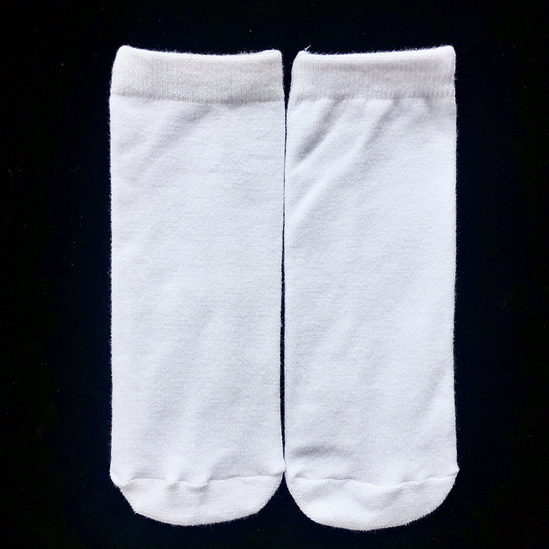 CHINESE WAREHOUSE Sublimation White Blank Printing Crew Polyester Cotton Socks Mix Style And Size
