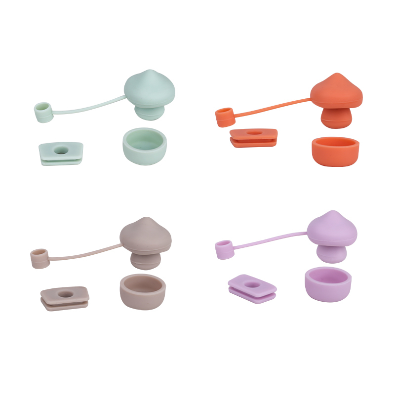 CHINESE WAREHOUSE 10mm Food Grade Silicone Mushroom Straw Topper Covers