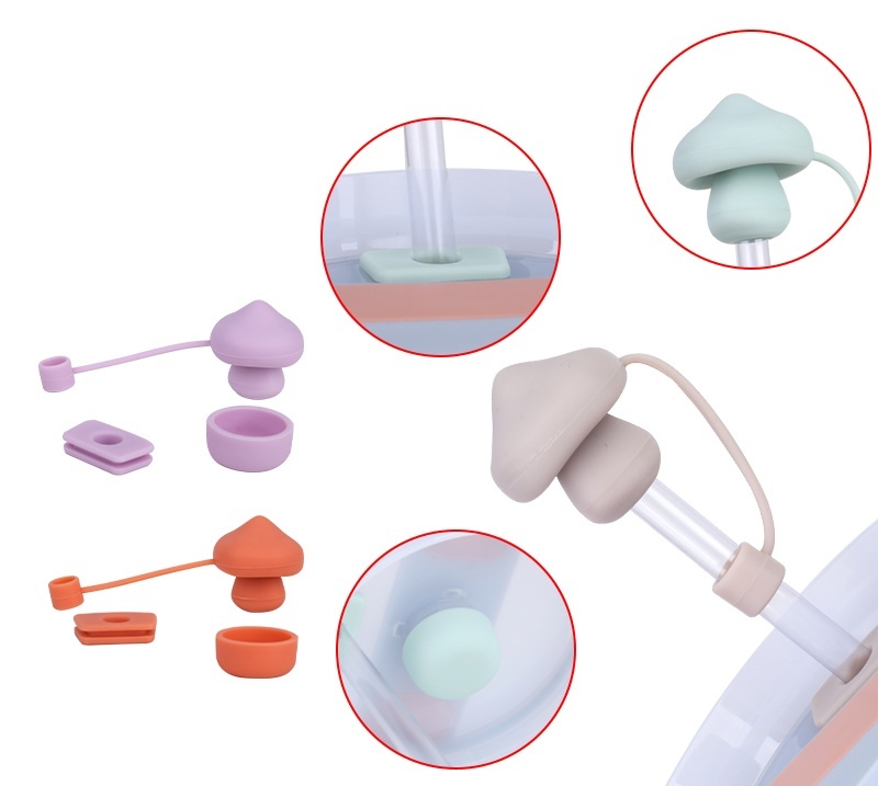 CHINESE WAREHOUSE 10mm Food Grade Silicone Mushroom Straw Topper Covers