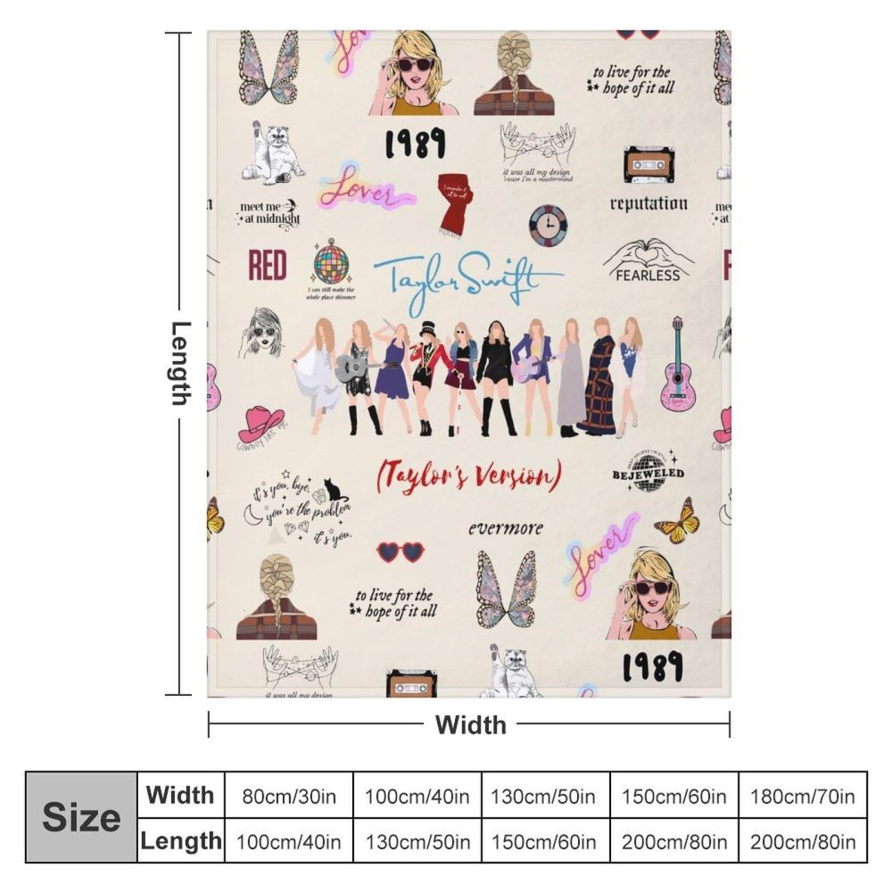 CHINESE WAREHOUSE Taylor Swift Flannel Blanket Mixed Styles