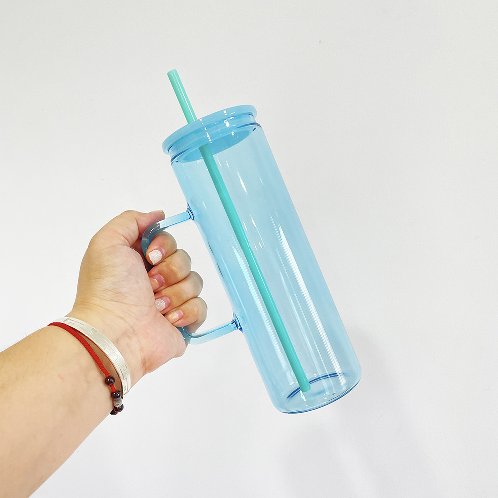 CHINESE WAREHOUSE 20oz Colorful Sublimation Glass Tumbler With Handle