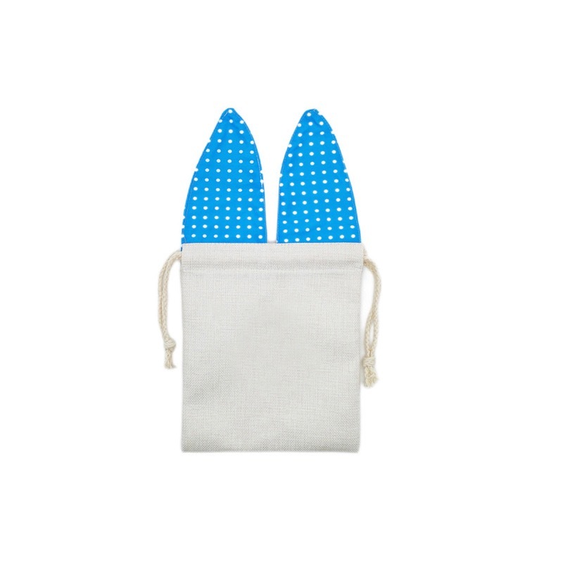 CHINESE WAREHOUSE Drawstring Easter Sublimation Bunny Ear Candy Bags
