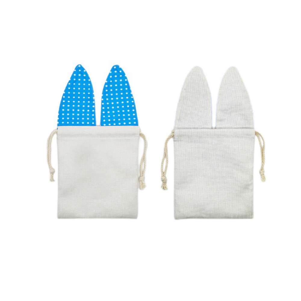 CHINESE WAREHOUSE Drawstring Easter Sublimation Bunny Ear Candy Bags