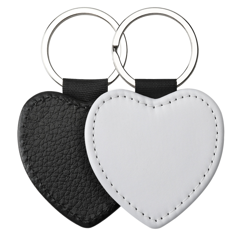 CHINESE WAREHOUSE Sublimation PU Leather Keychain