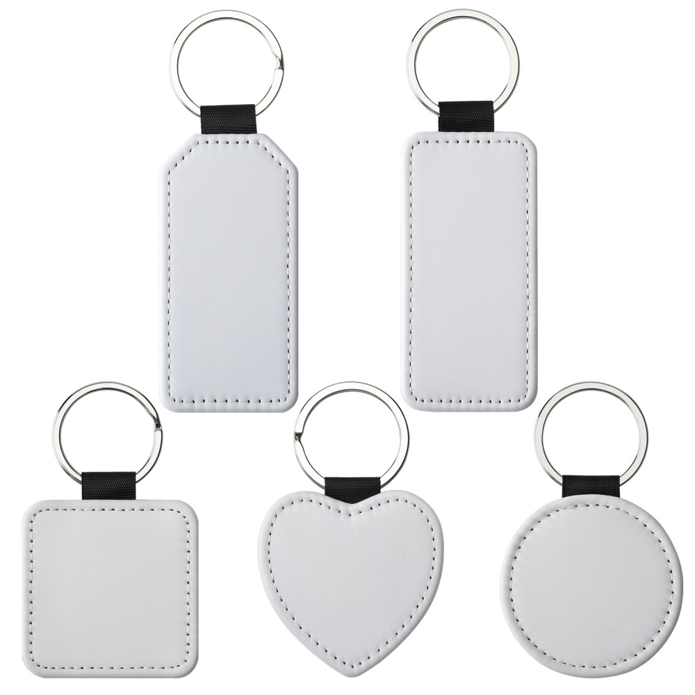 CHINESE WAREHOUSE Sublimation PU Leather Keychain