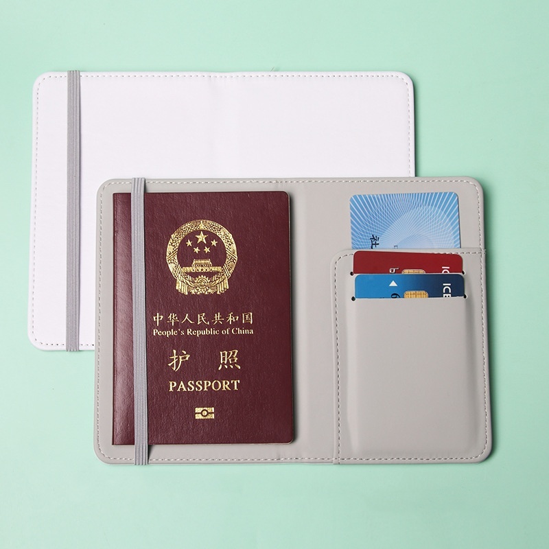 CHINESE WAREHOUSE PU Leather Book Sublimation Card Passport Holders Case Cover