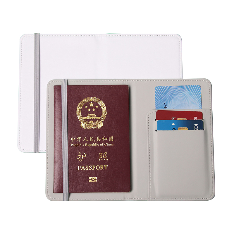 CHINESE WAREHOUSE PU Leather Book Sublimation Card Passport Holders Case Cover