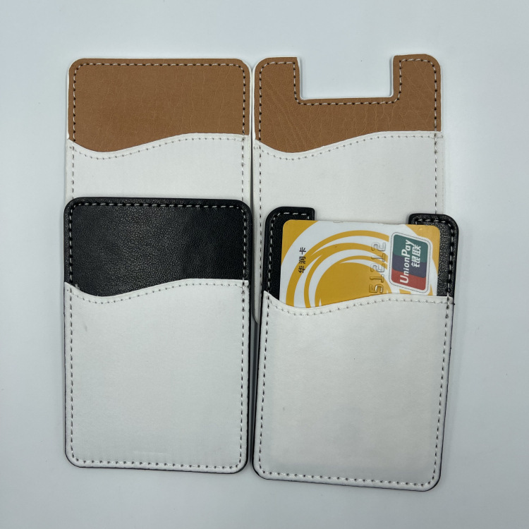 CHINESE WAREHOUSE PU Leather Sublimation Phone Wallet Card Holder For Back Pocket Adhesive Cell Phone Case
