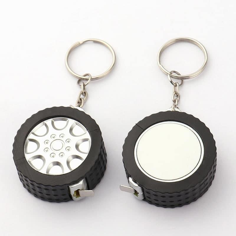 CHINESE WAREHOUSE Sublimation Mini Car Tire Tape Measure Keychain