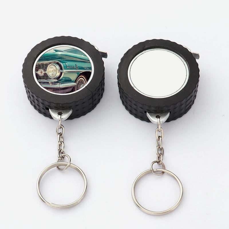 CHINESE WAREHOUSE Sublimation Mini Car Tire Tape Measure Keychain