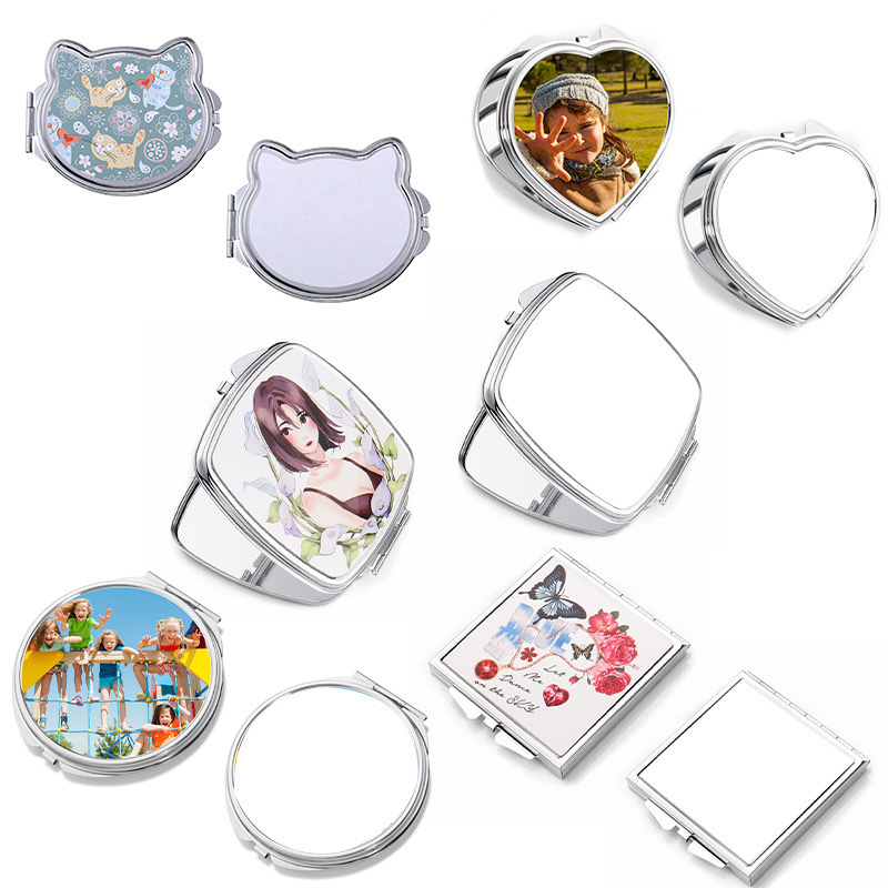 CHINESE WAREHOUSE Sublimation Double Sided Cosmetic Mirror