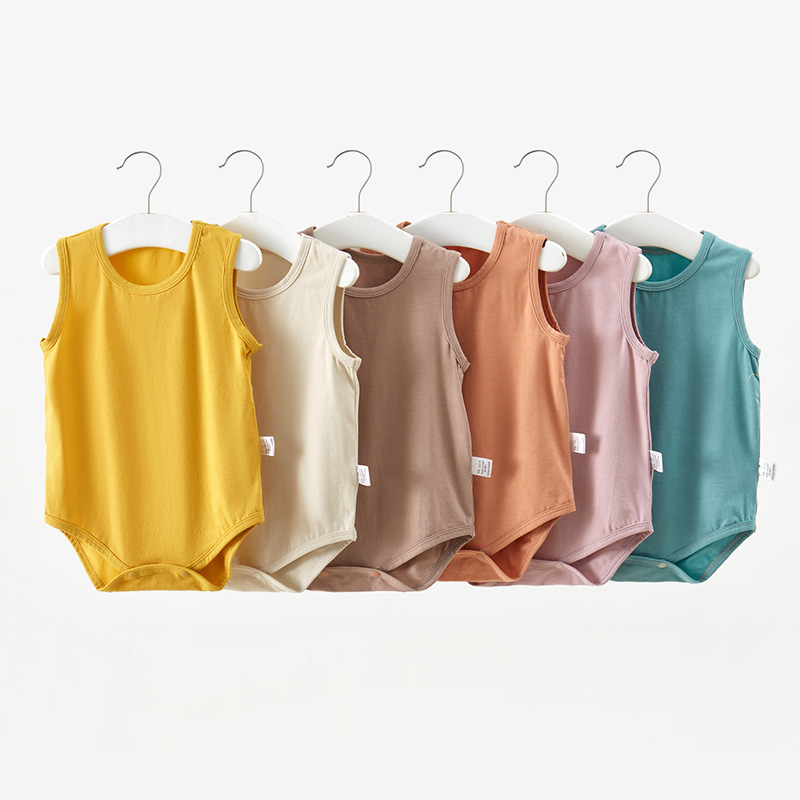 CHINESE WAREHOUSE Baby Onesies 6 Colors Stocked Modal Fiber