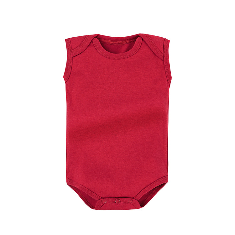 CHINESE WAREHOUSE Sleeveless Crawler Suit For Baby Cotton Fiber Onesies