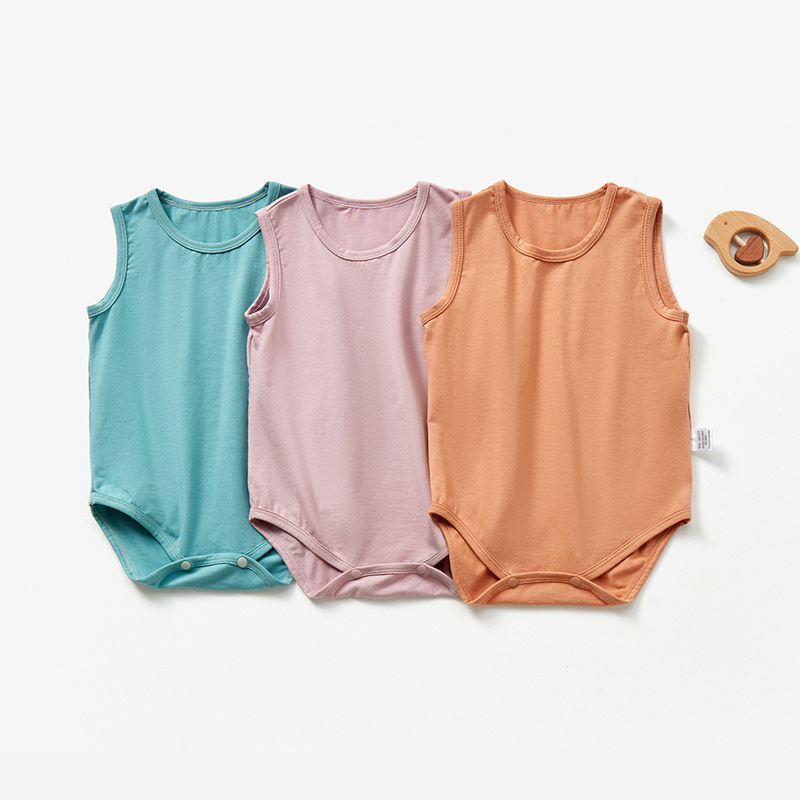 CHINESE WAREHOUSE Baby Onesies 6 Colors Stocked Modal Fiber