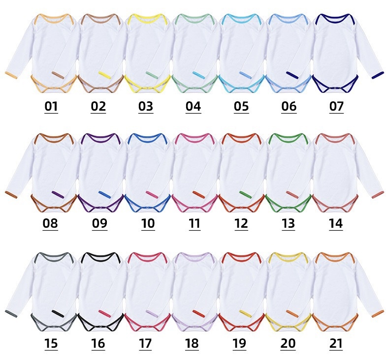 CHINESE WAREHOUSE Sub Baby Onesies Long Sleeve 95% Polyester+5% Cotton