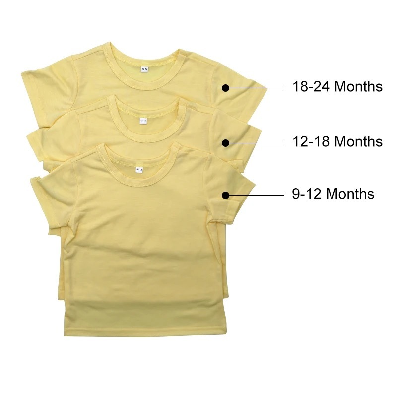 CHINESE WAREHOUSE Sublimation Baby Shirts Mix Color  Lyocell Fiber Cotton Feel