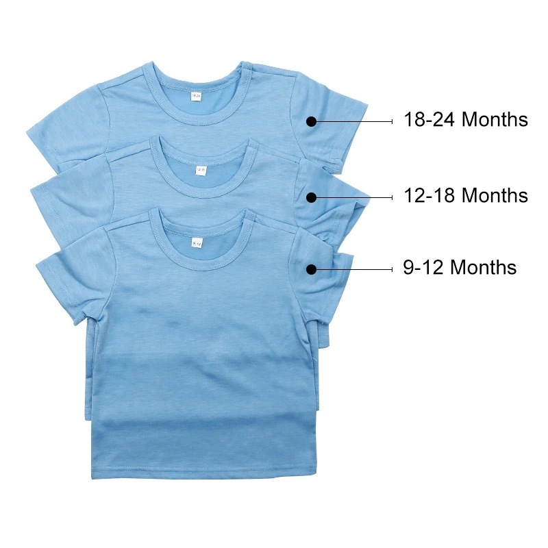 CHINESE WAREHOUSE Sublimation Baby Shirts Mix Color  Lyocell Fiber Cotton Feel