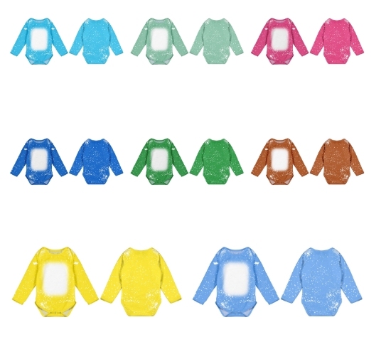 CHINESE WAREHOUSE Sub Bleach Baby Onesies 95% polyester+5% cotton Long Sleeve