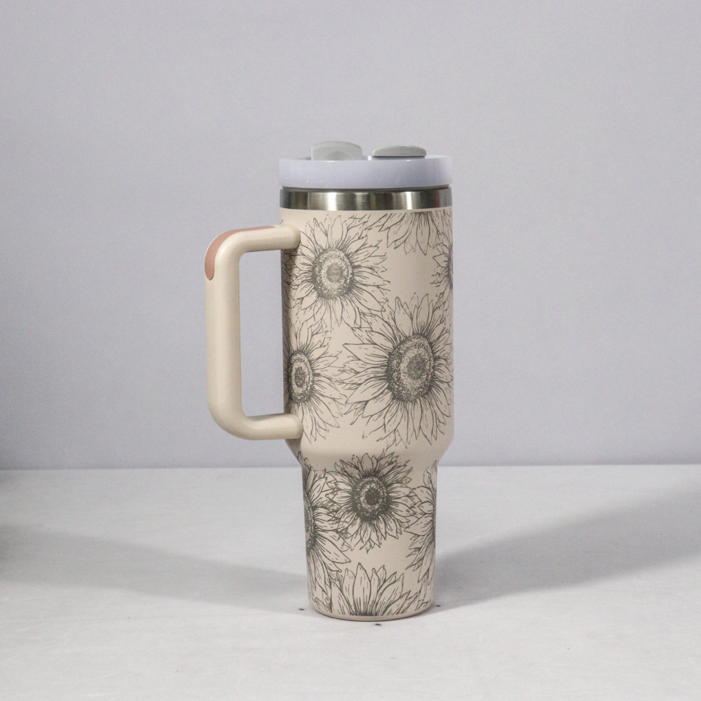 CHINESE WAREHOUSE 40oz V2 Sunflower Powder Coated Tumbler