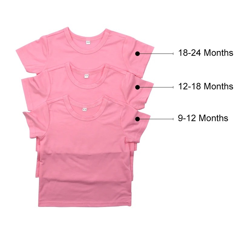 CHINESE WAREHOUSE Sublimation Baby Shirts Mix Color  Lyocell Fiber Cotton Feel