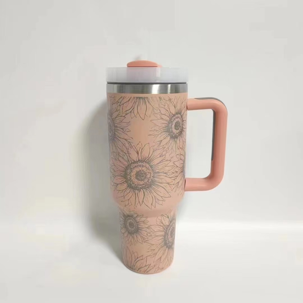 CHINESE WAREHOUSE 40oz V2 Sunflower Powder Coated Tumbler