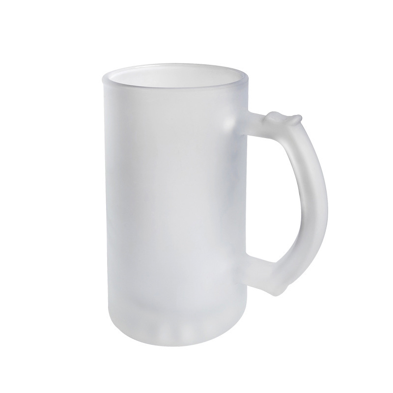 USA RTS 16oz Sublimation Frosted Clear Glass Beer Can With Handle