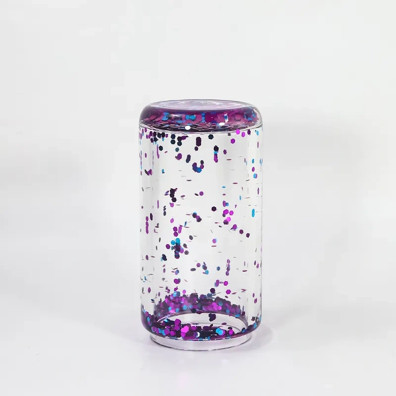 USA RTS 16oz Sublimation Double Wall Clear Glass Can With Bamboo Lid And Plastic Straw