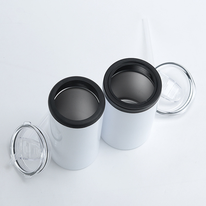 USA RTS 12oz High Quality Sublimation Can Cooler Come With Two lids