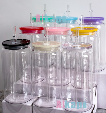 CHINESE WAREHOUSE 16oz Acrylic Plastic Tumblers With Straw