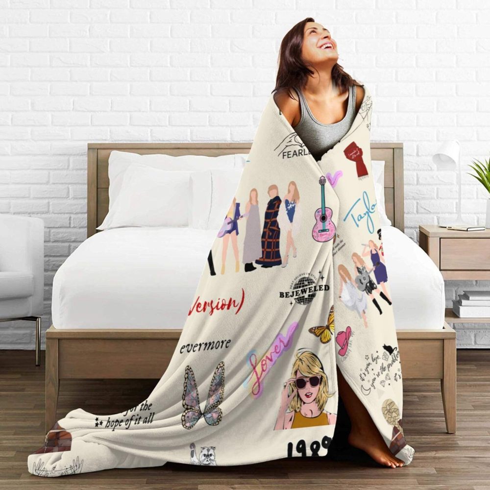 CHINESE WAREHOUSE Taylor Swift Flannel Blanket Mixed Styles