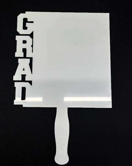 CHINESE WAREHOUSE Small Size 2024 Graduation Sublimation MDF Double-Sided Fan