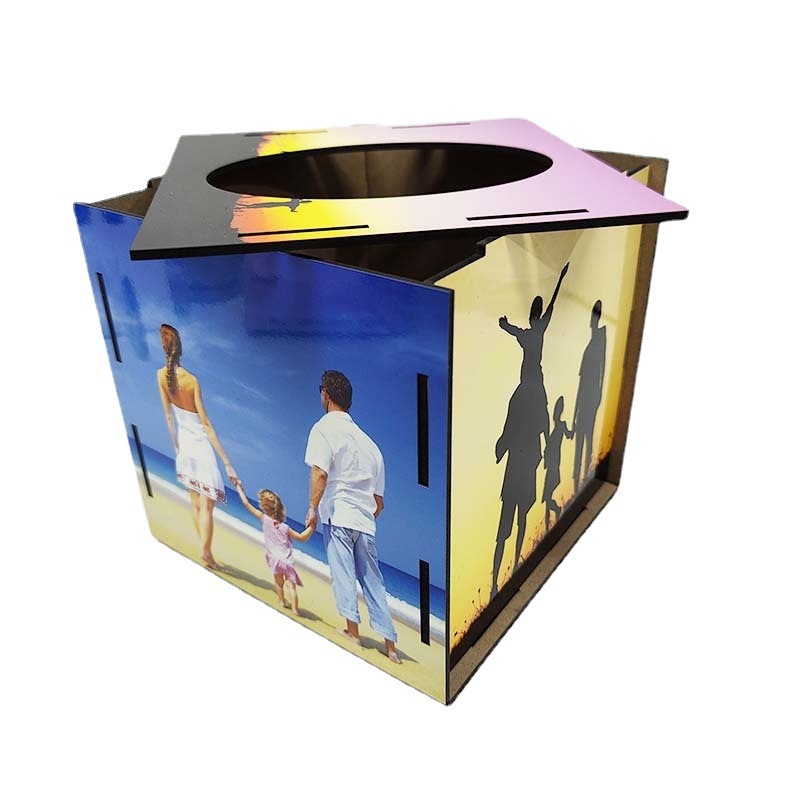 CHINESE WAREHOUSE Sublimation Wooden Decorative Tissue Box